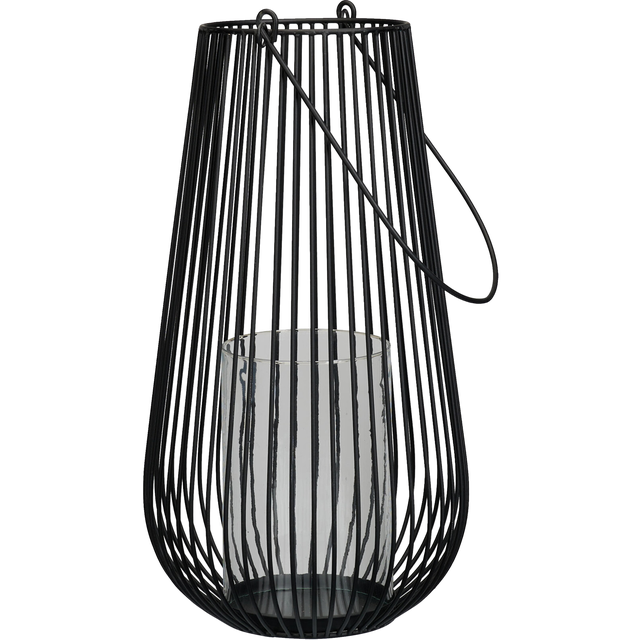Lampion na świecę czarny z uchwytem wys. 47 cm