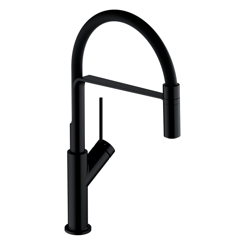 Bateria kuchenna z wyciąganą wylewką U Selio Czarna Omnires