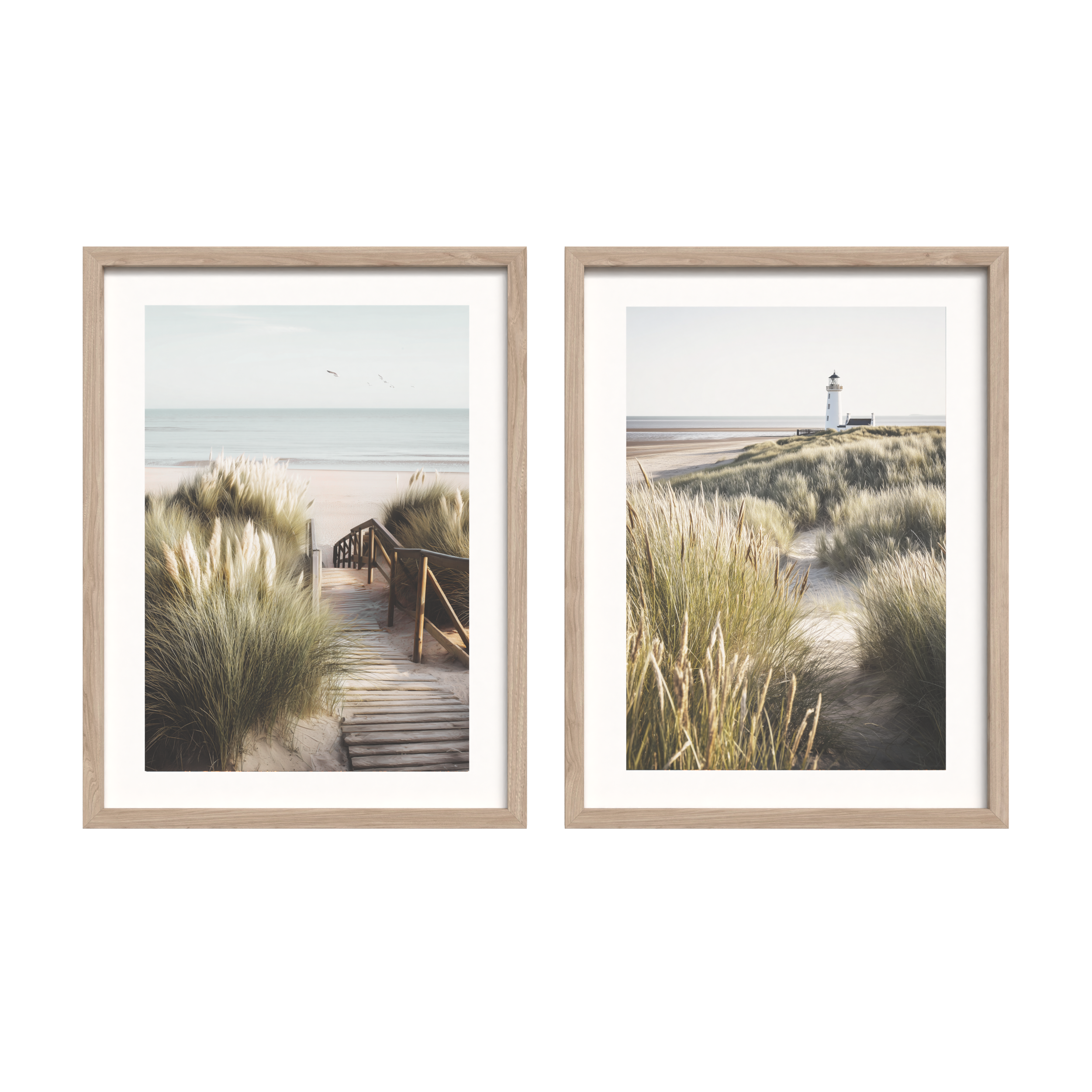 Zestaw 2 obrazów Nadmorski Krajobraz - Wydmowa Plaża (2x 30x40 cm)