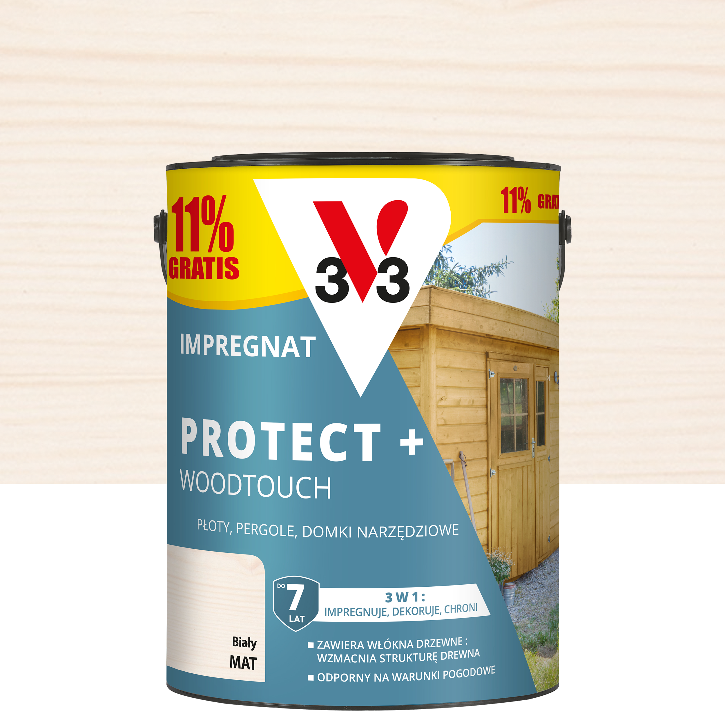 Impregnat do drewna Protect+ Woodtouch 5 l biały matowy 7 lat V33