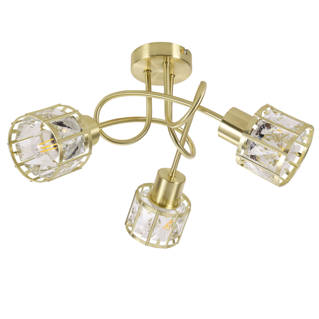 Lampa sufitowa z reflektorkami Zahara 3xE27 złota Goldlux
