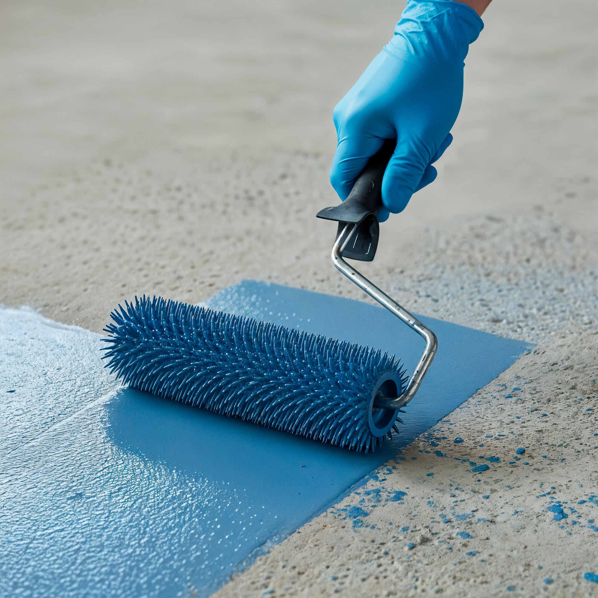 Rodillo para pintar suelos CIRET de 250 mm de anchura, 44 mm de diámetro, sin pelo. Fibra de polipropileno. Varilla de acero. - 3