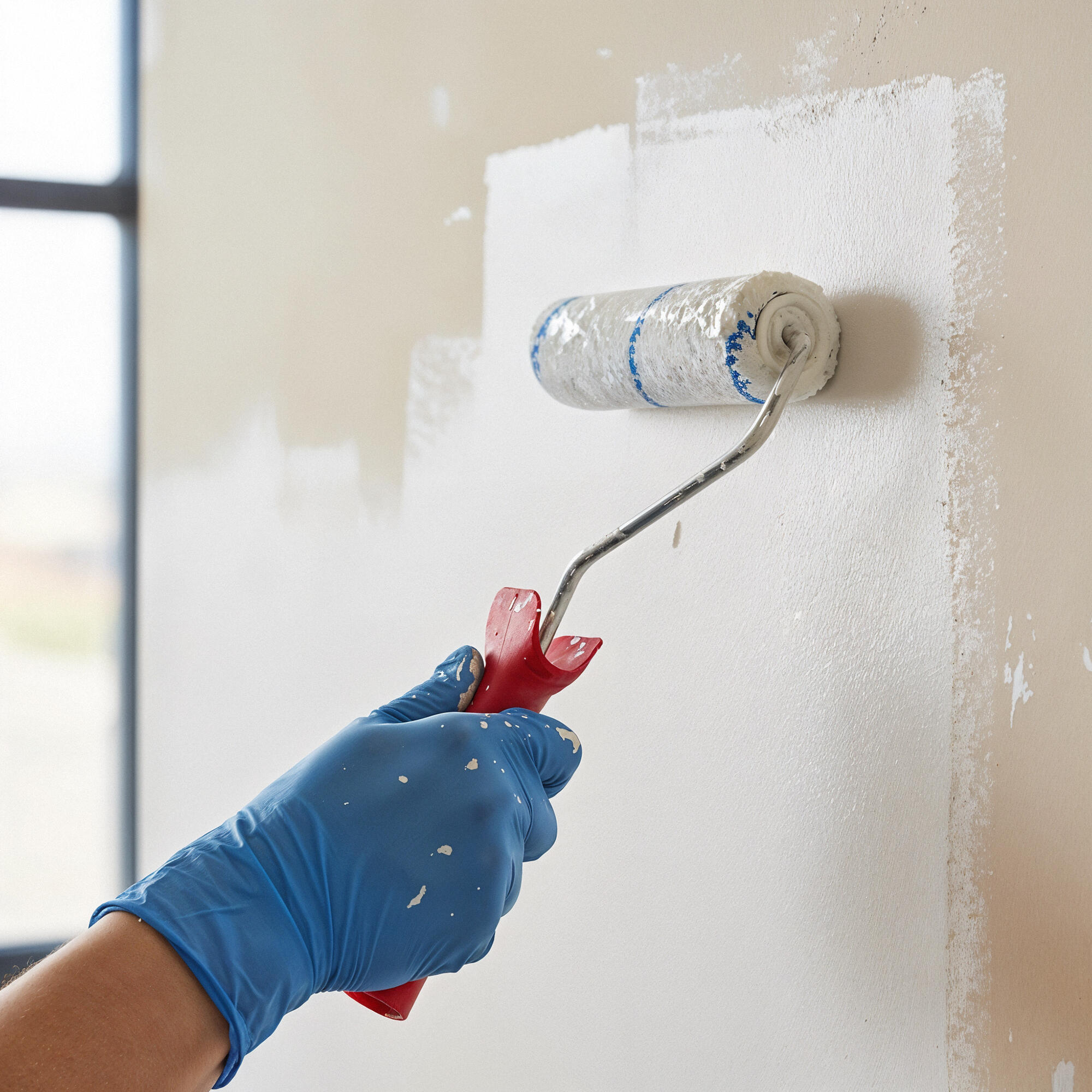 Mini rodillo para pintar superficies lisas NESPOLI de 110 mm de anchura, 16 mm de diámetro, pelo medio (5 mm a 12 mm). Fibra de poliamida. Varilla de acero. - 3