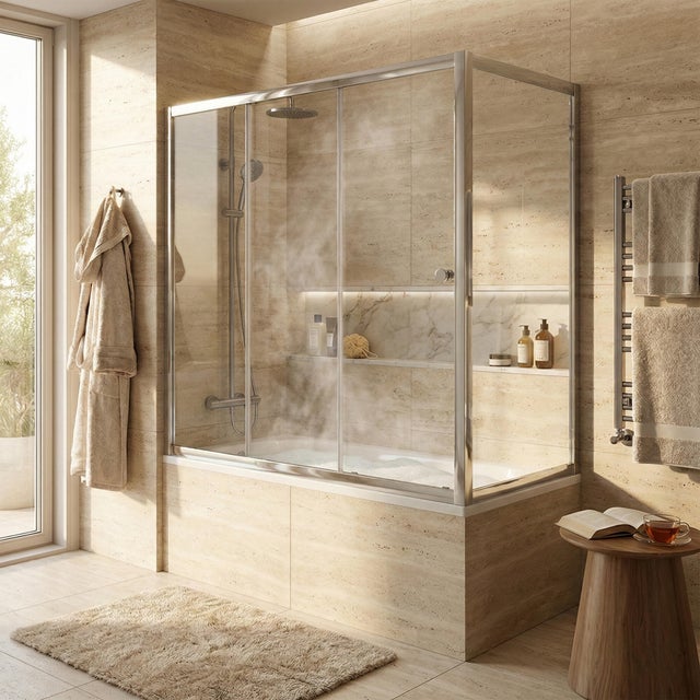 MAMPARA DE BAÑERA LATERAL FIJO  DETROIT 70CM CROMO