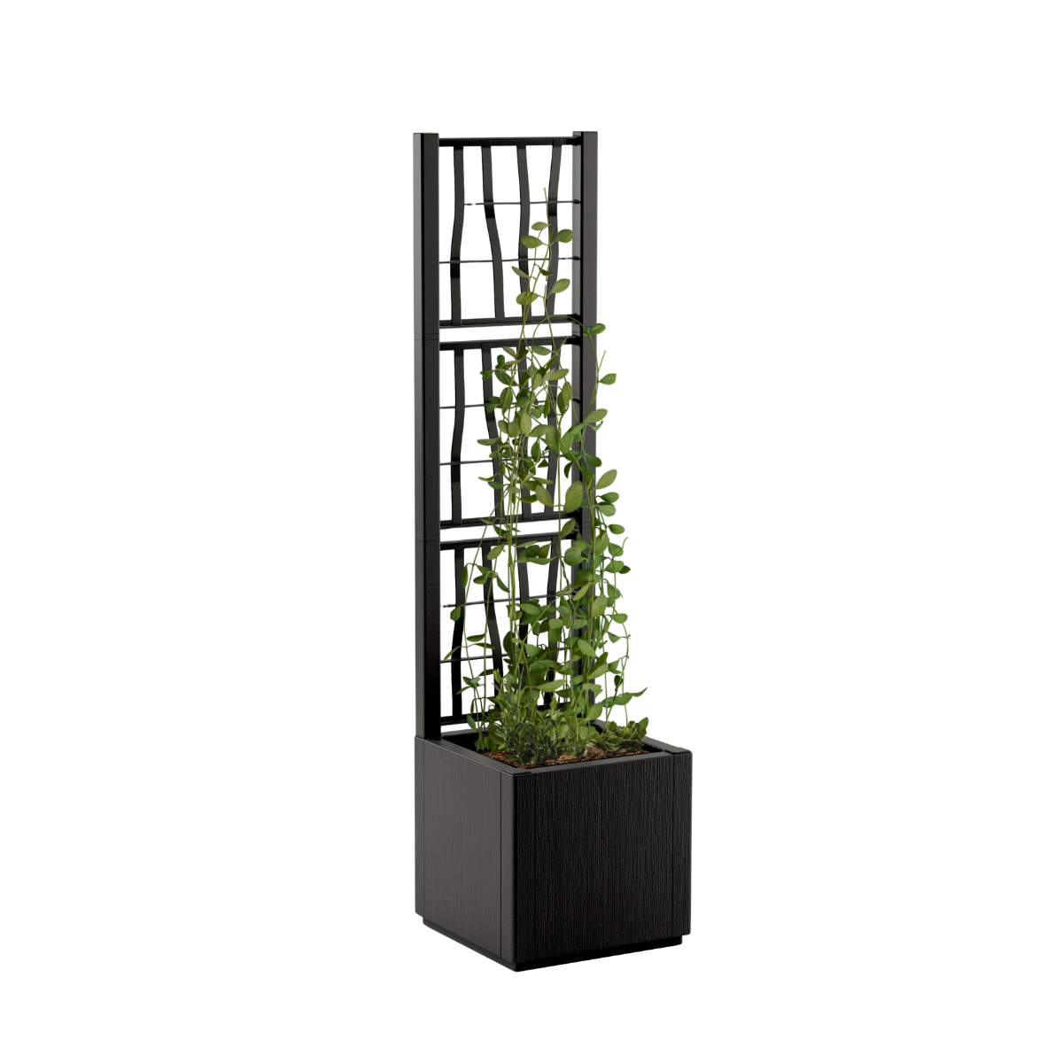 Fioriera con grigliato Ethica STEFANPLAST in polipropilene grigio H 140 x L 36 x P 36 cm - 3