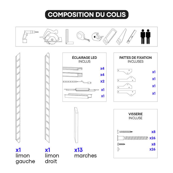 Escalier ajustable et rapide à installer Spectra KORDO 