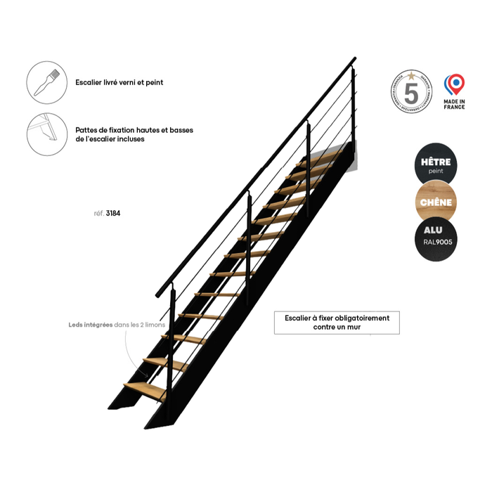 Escalier SPECTRA KORDO, 3 coloris disponible, made in france et garantie 5 ans 