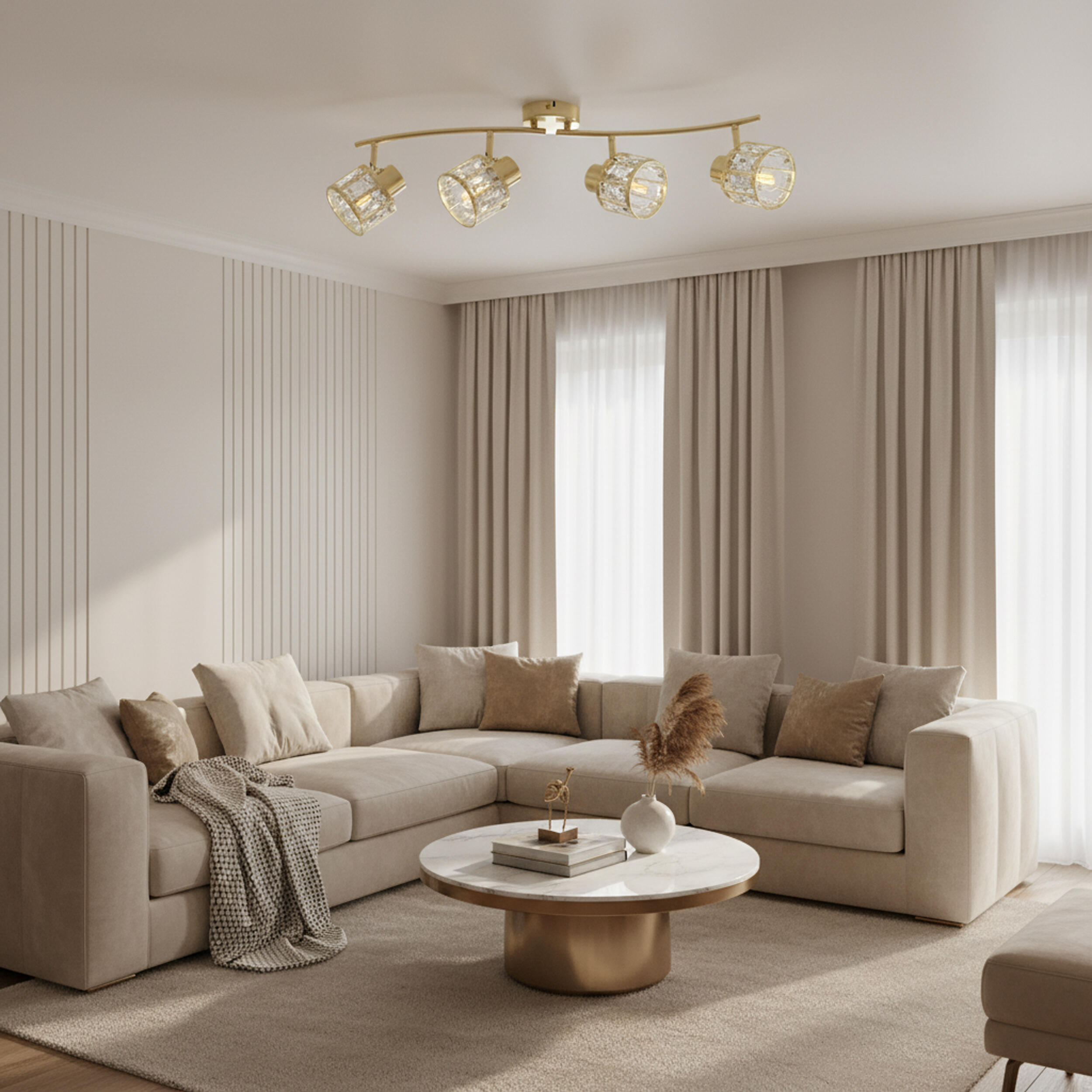Lampa sufitowa z reflektorkami Zahara 4xE27 złota Goldlux - 2