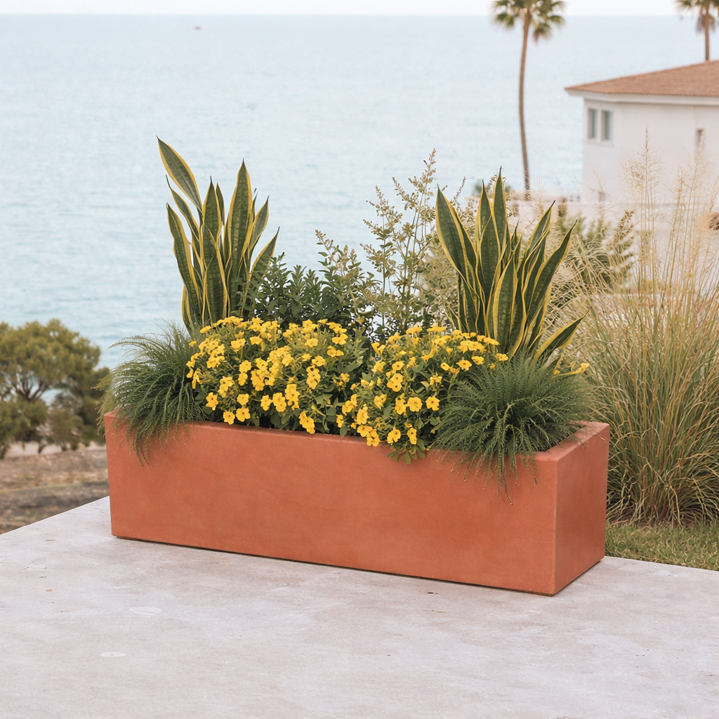 Floreira de polietileno JARA 100X36CM TERRACOTA - 4