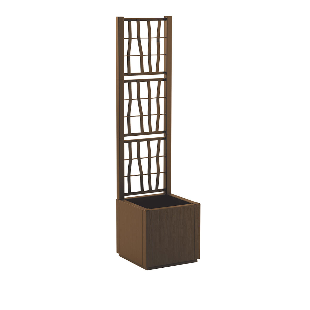 Fioriera con grigliato Ethica STEFANPLAST in polipropilene marrone H 140 x L 36 x P 36 cm - 4