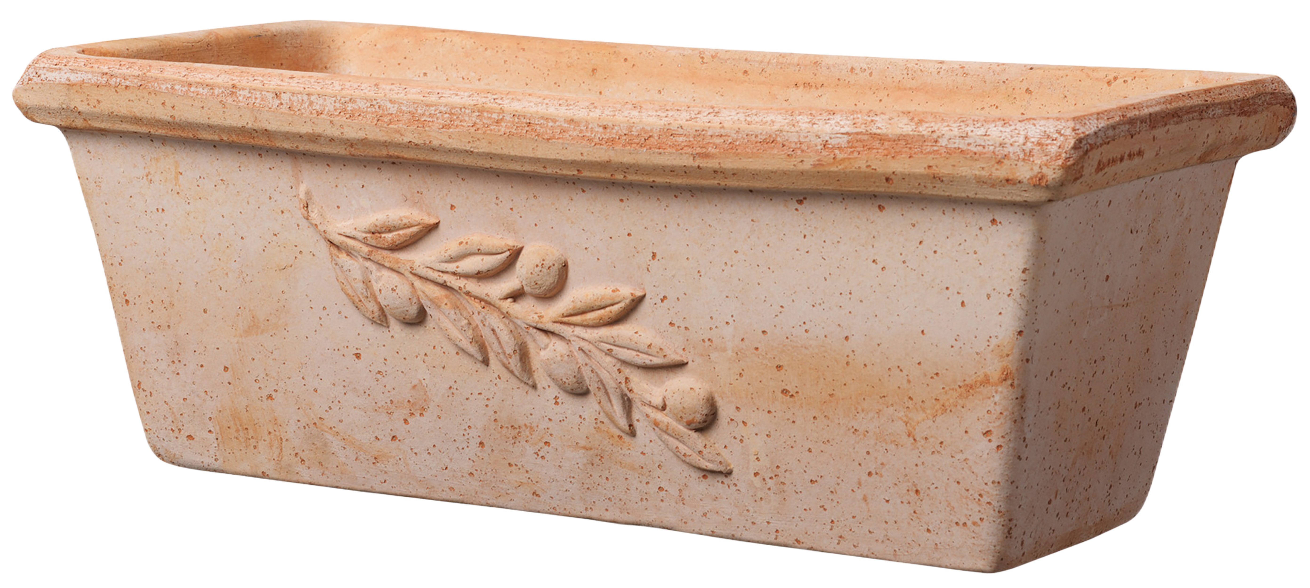 Skrzynka balkonowa Olive 20x24x18 biała terakota Deroma