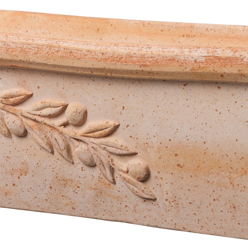 Skrzynka balkonowa Olive 20x24x18 biała terakota Deroma