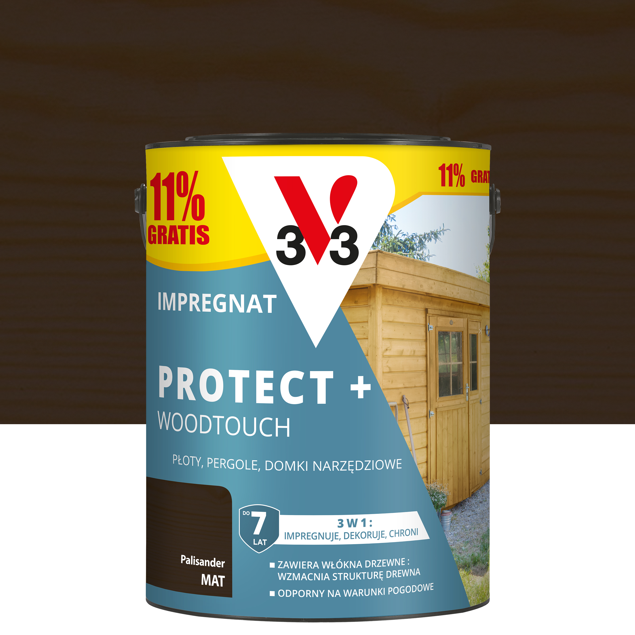 Impregnat do drewna Protect+ Woodtouch 5 l palisander matowy 7 lat V33