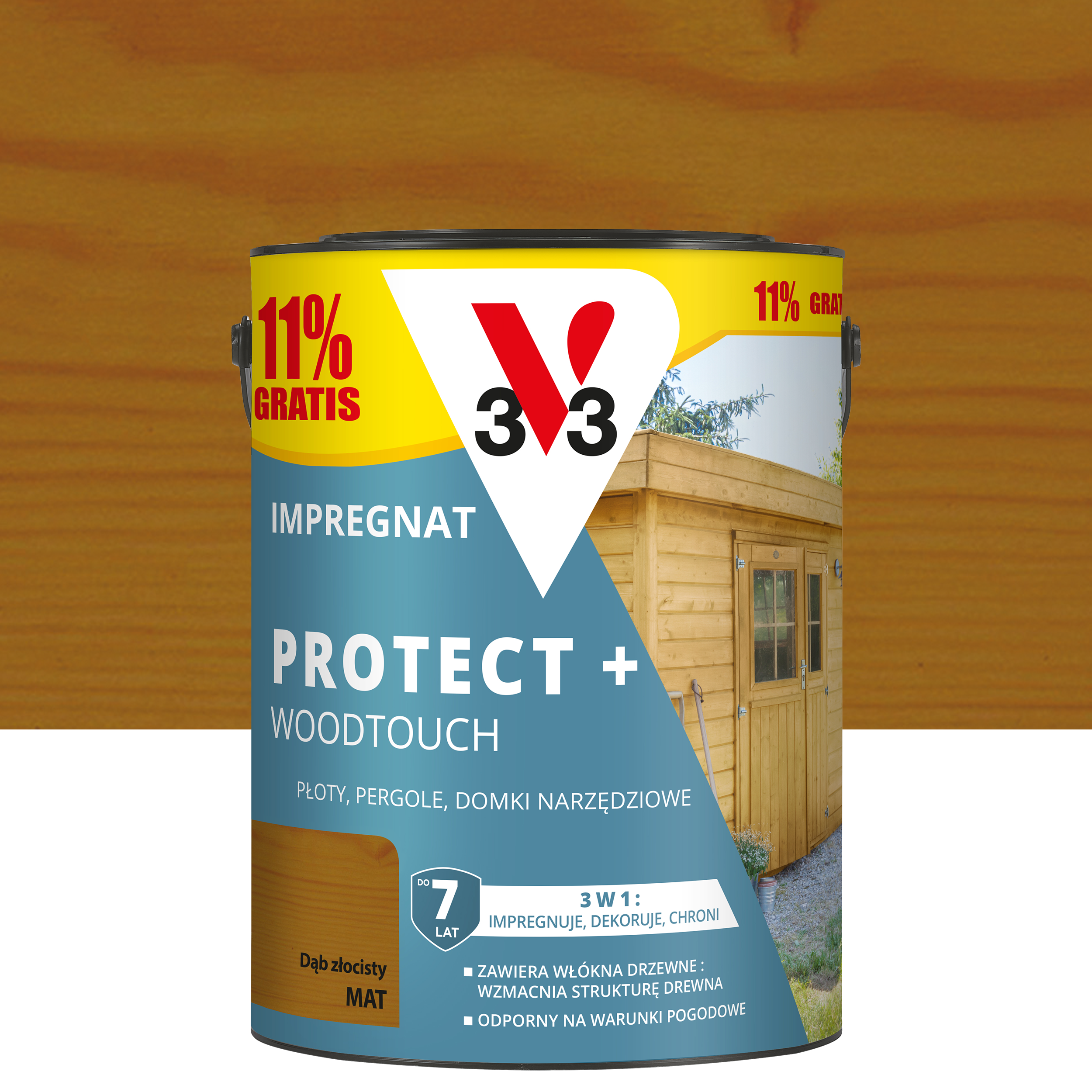 Impregnat do drewna Protect+ Woodtouch 5 l dąb złocisty matowy 7 lat V33