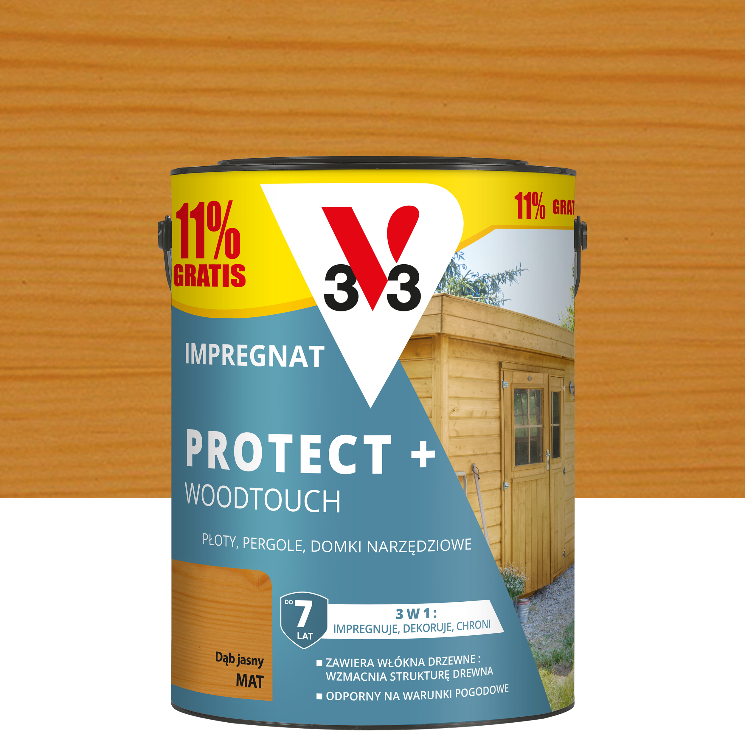 Impregnat do drewna Protect+ Woodtouch 5 l dąb jasny matowy 7 lat V33