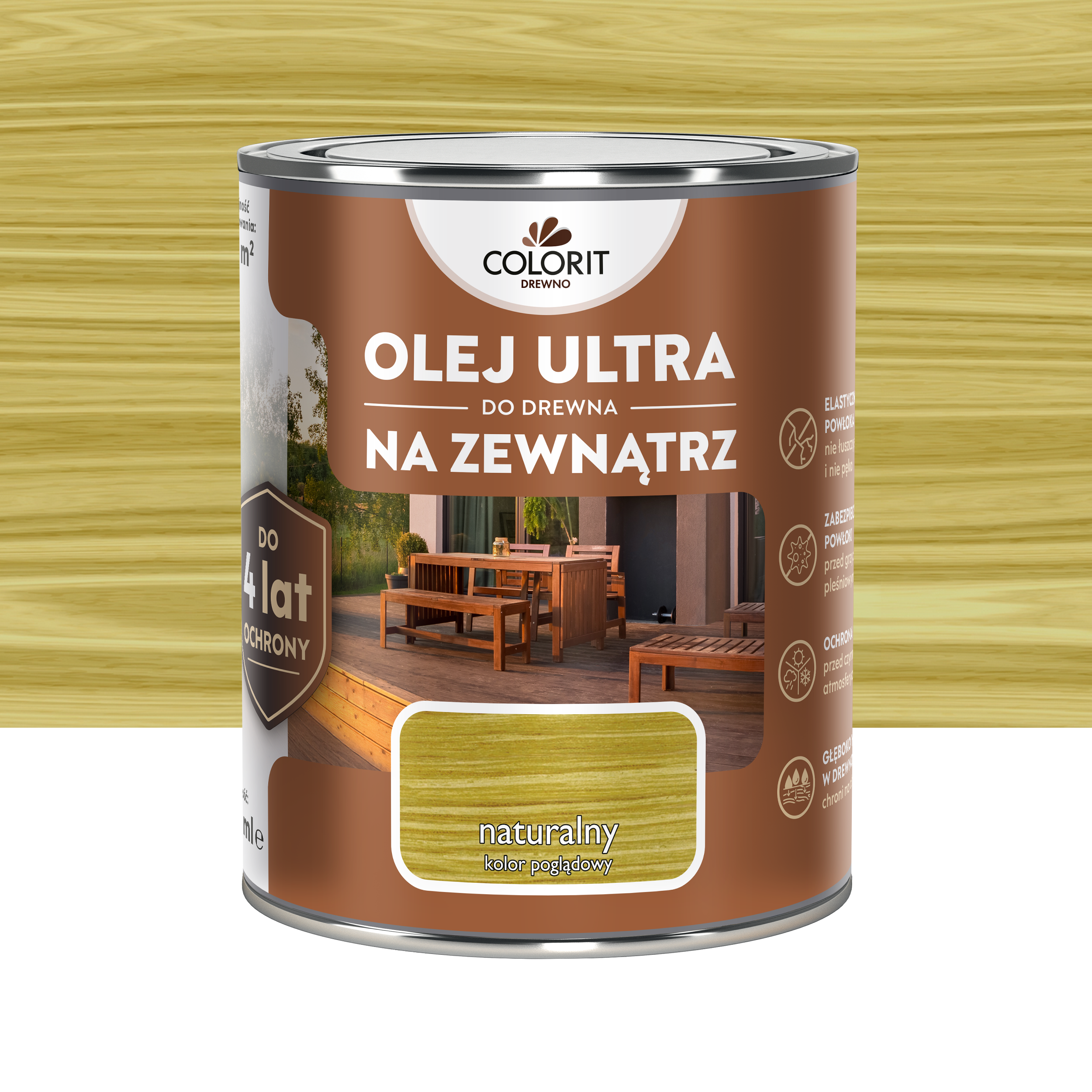 Olej Ultra do drewna na zewnątrz Colorit Natural 0.75L