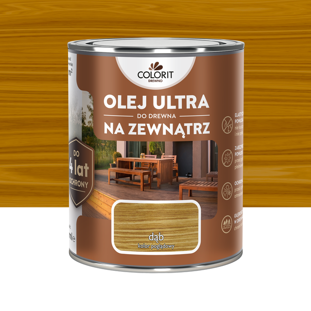 Olej Ultra do drewna na zewnątrz Colorit Dąb 0.75L