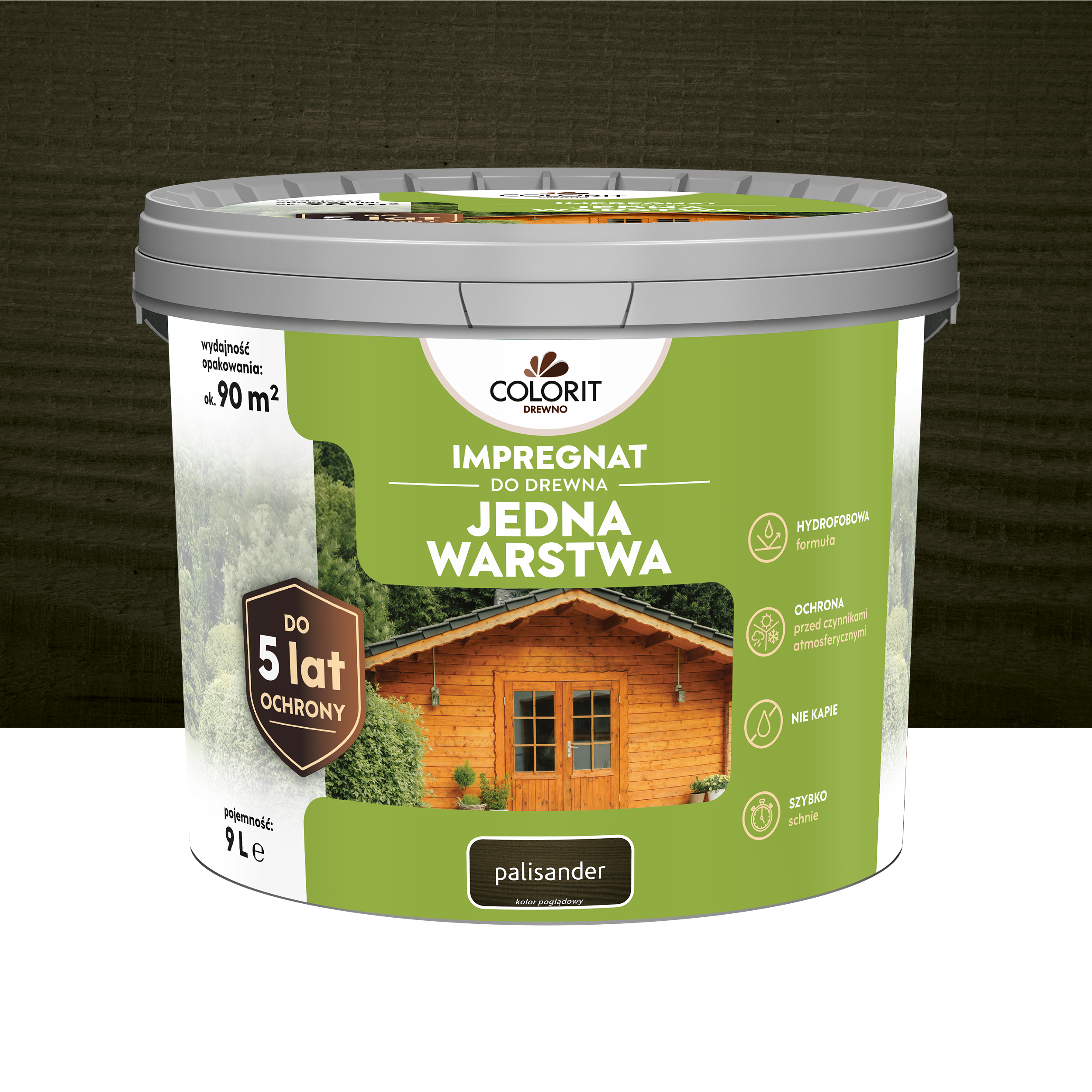 Impregnat do drewna Colorit Jedna Warstwa Palisander 9L