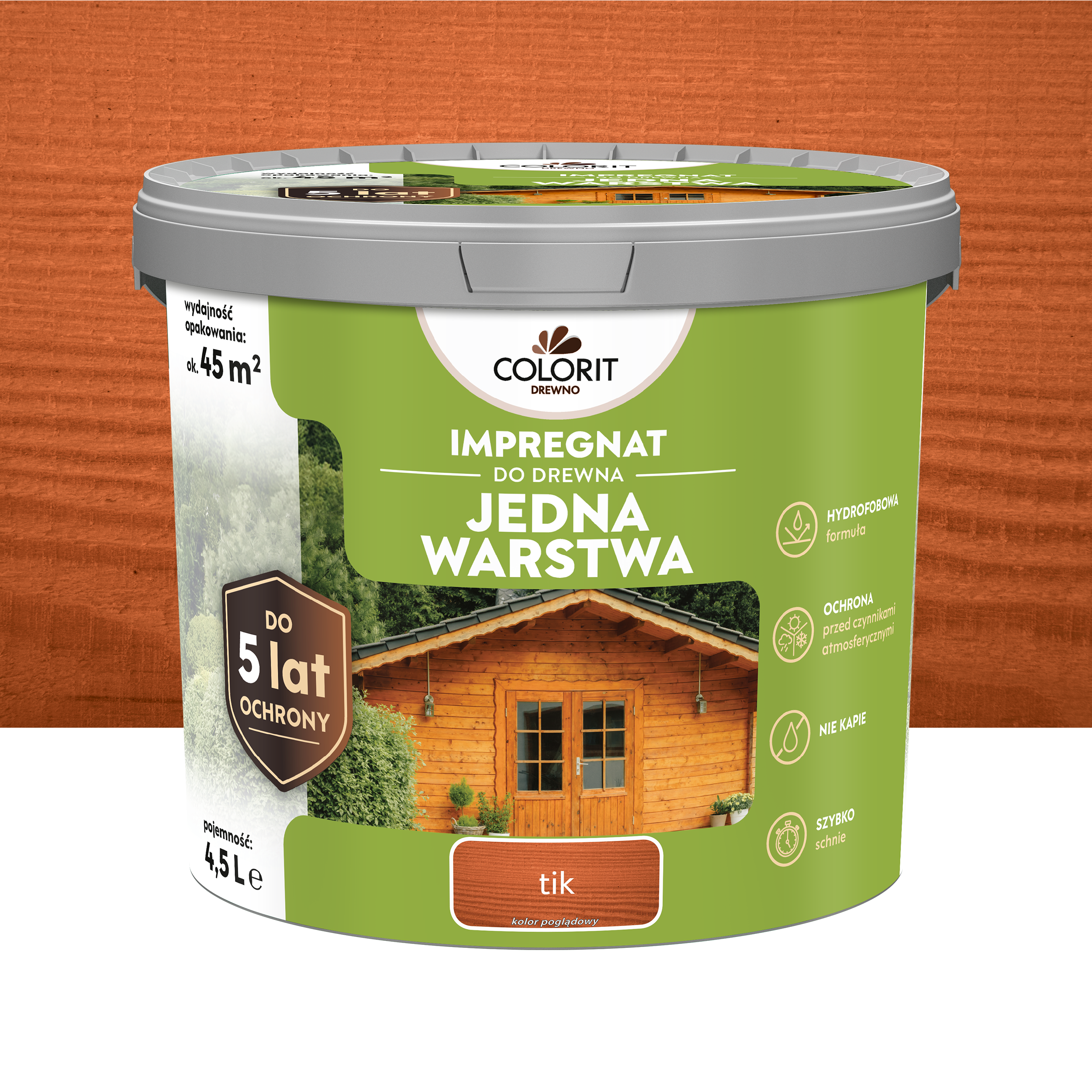 Impregnat do drewna Colorit Jedna Warstwa Tik 4.5L