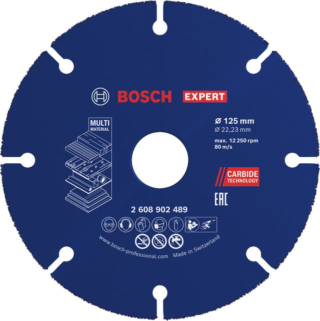Disque bois pour plaque de plâtre, bois, plastique  BOSCH PROFESSIONAL, Ø125 mm