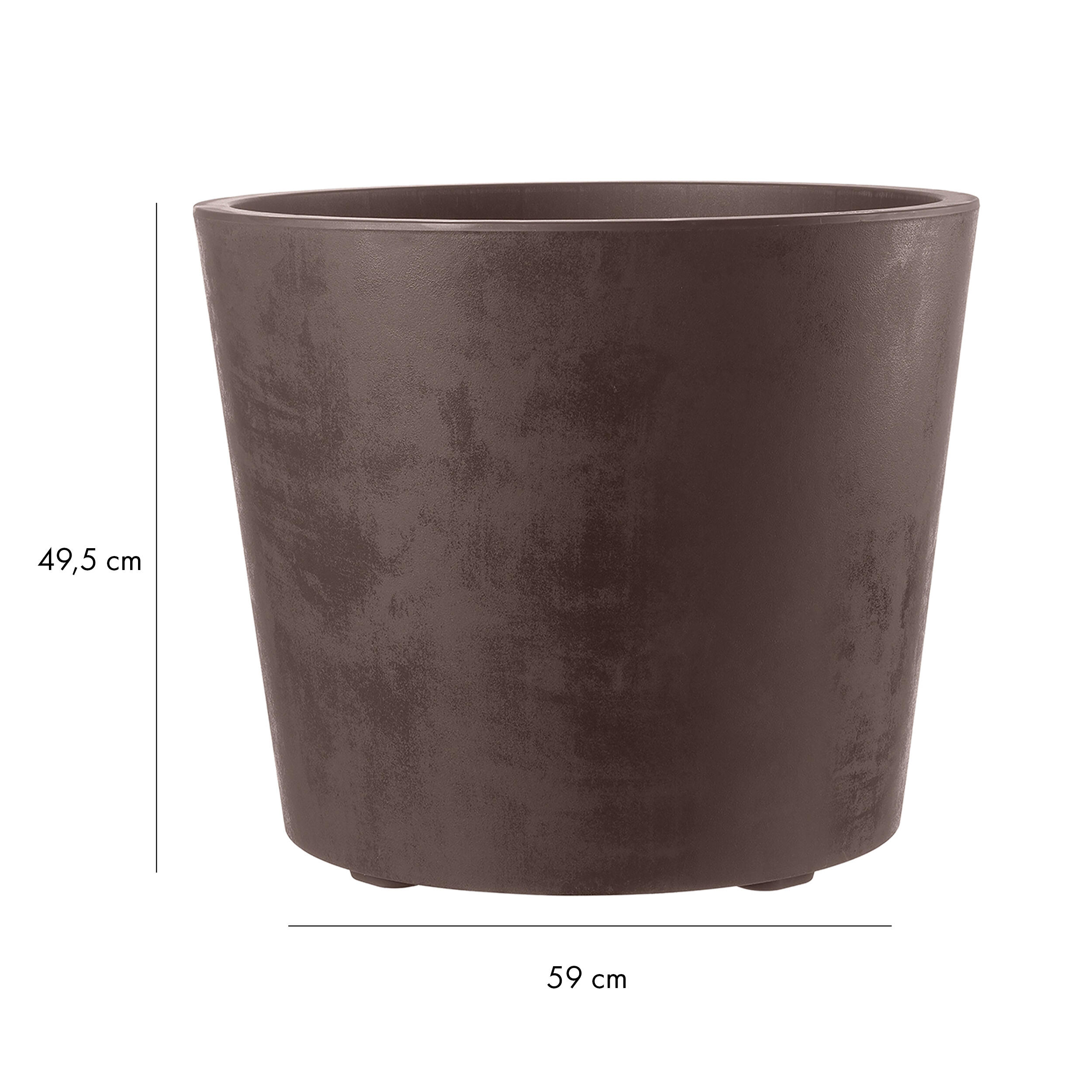 Maceta redonda de polipropileno DEROMA Vaso Millennium ø 59 cm y 49 cm altura marrón - 2