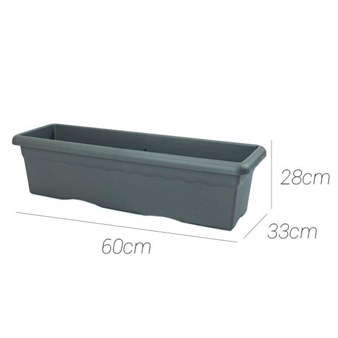 Jardinera de polipropileno plastiken 60 x 28 cm gris