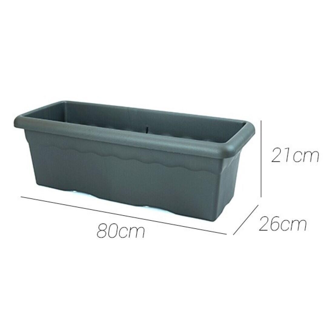 Jardinera de polipropileno plastiken 80 x 21 cm gris