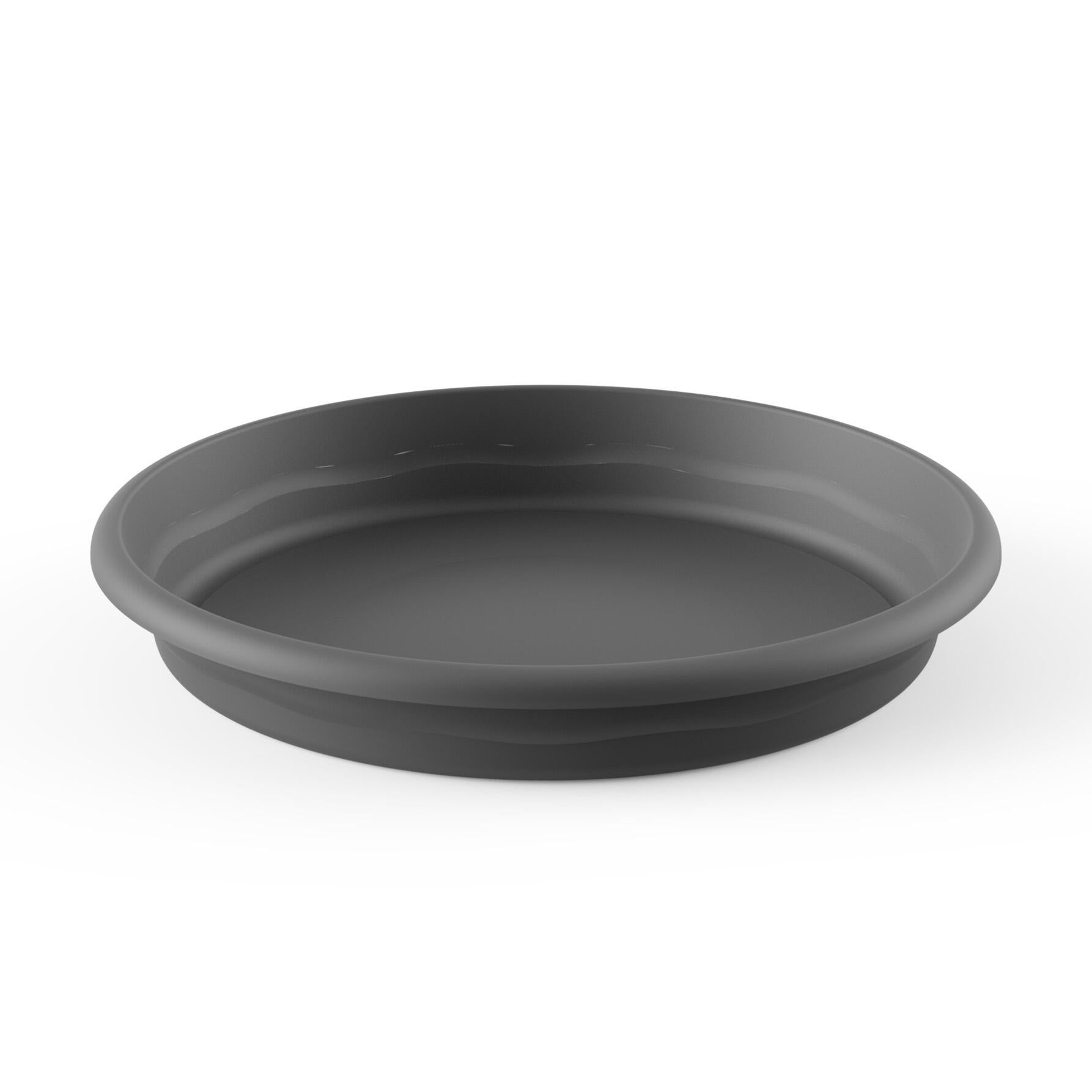 Plato para maceta y jardinera polipropileno gris / plata, negro 60x60 cm