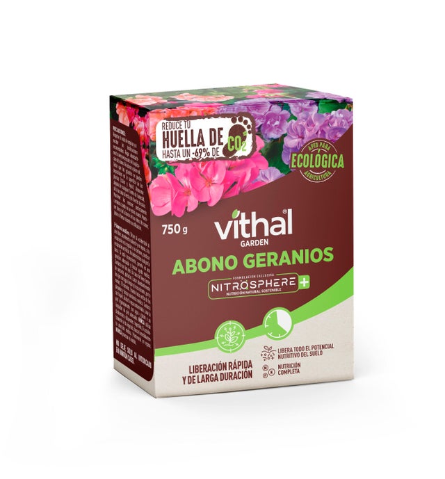 Abono granulado VITHAL GARDEN universal geranio orgánico 750 gr