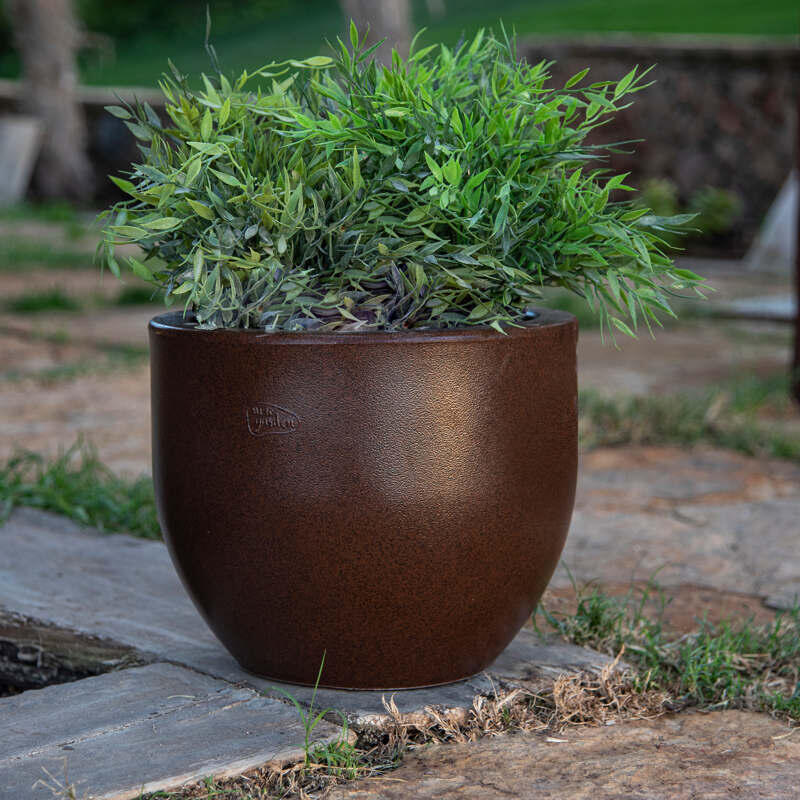 Maceta redonda de polietileno NEWGARDEN Azalea ø 30 cm y 24.7 cm altura marrón - 3