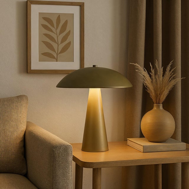 Lámpara de mesa compatible con casquillo G9 Lydia XTRELAMP con estructura y pantalla de acero dorado alimentación a red