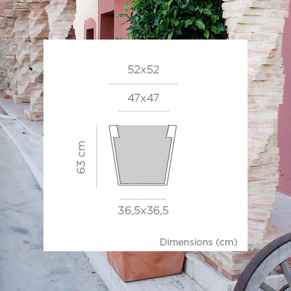 Maceta de polietileno Calendula blanco de 52x52x63cm - 2