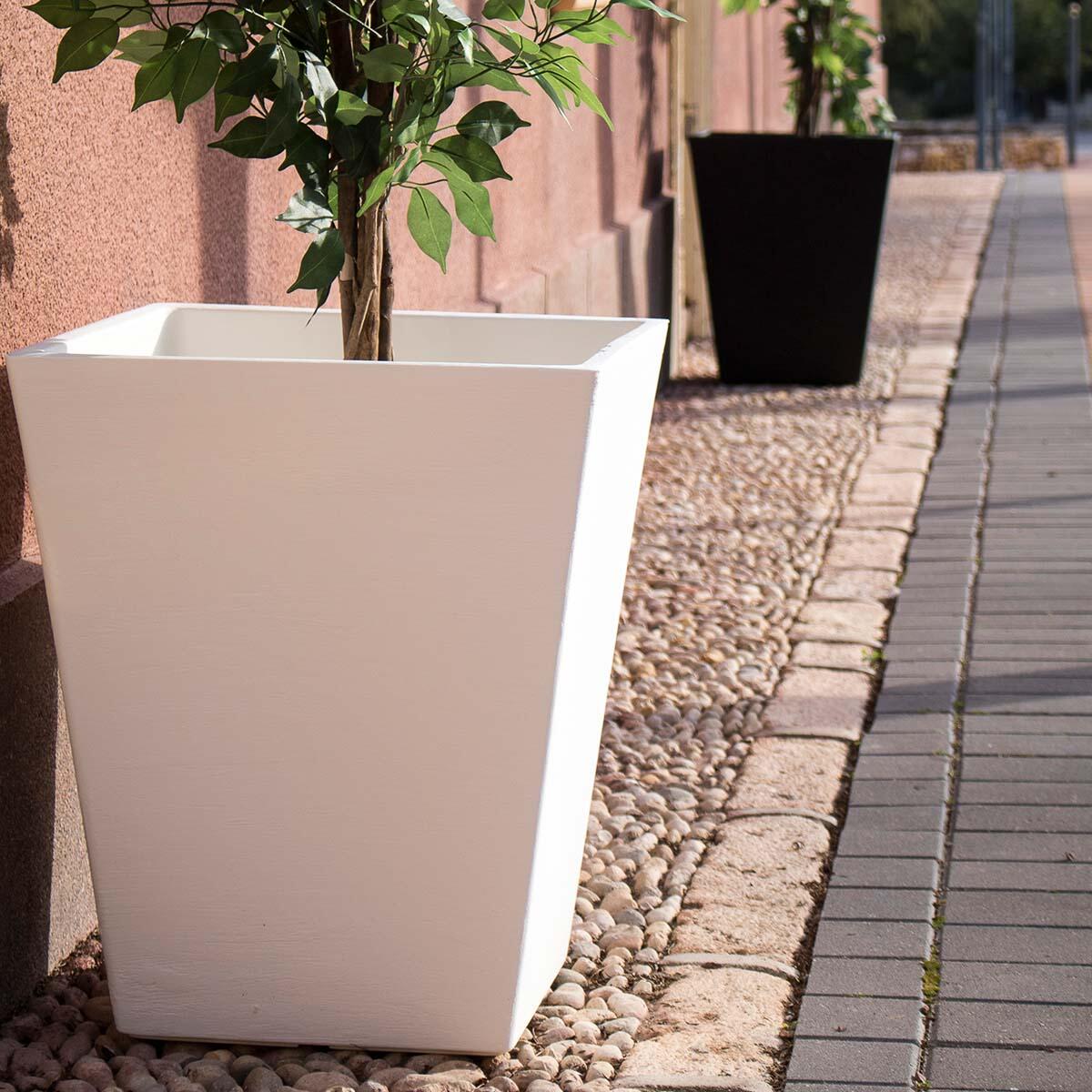 Maceta de polietileno Calendula blanco de 52x52x63cm - 3