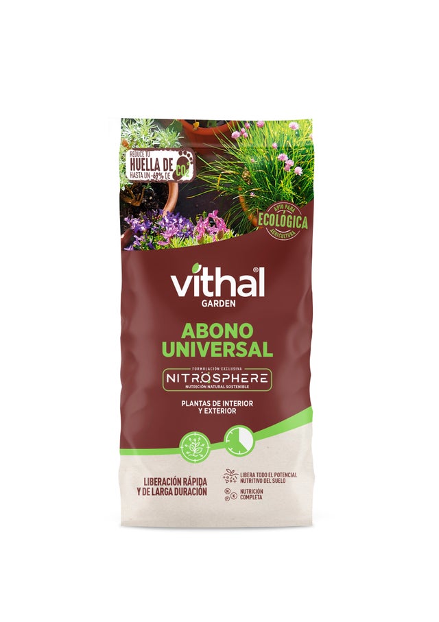 Abono granulado VITHAL GARDEN universal orgánico multiefecto 2 kg uso ecológico