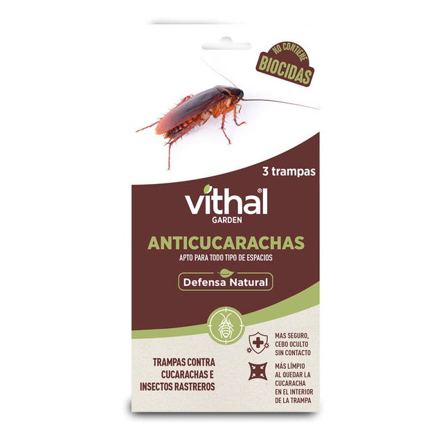 Trampa para cucarachas estuche de 3 unidades VITHAL GARDEN