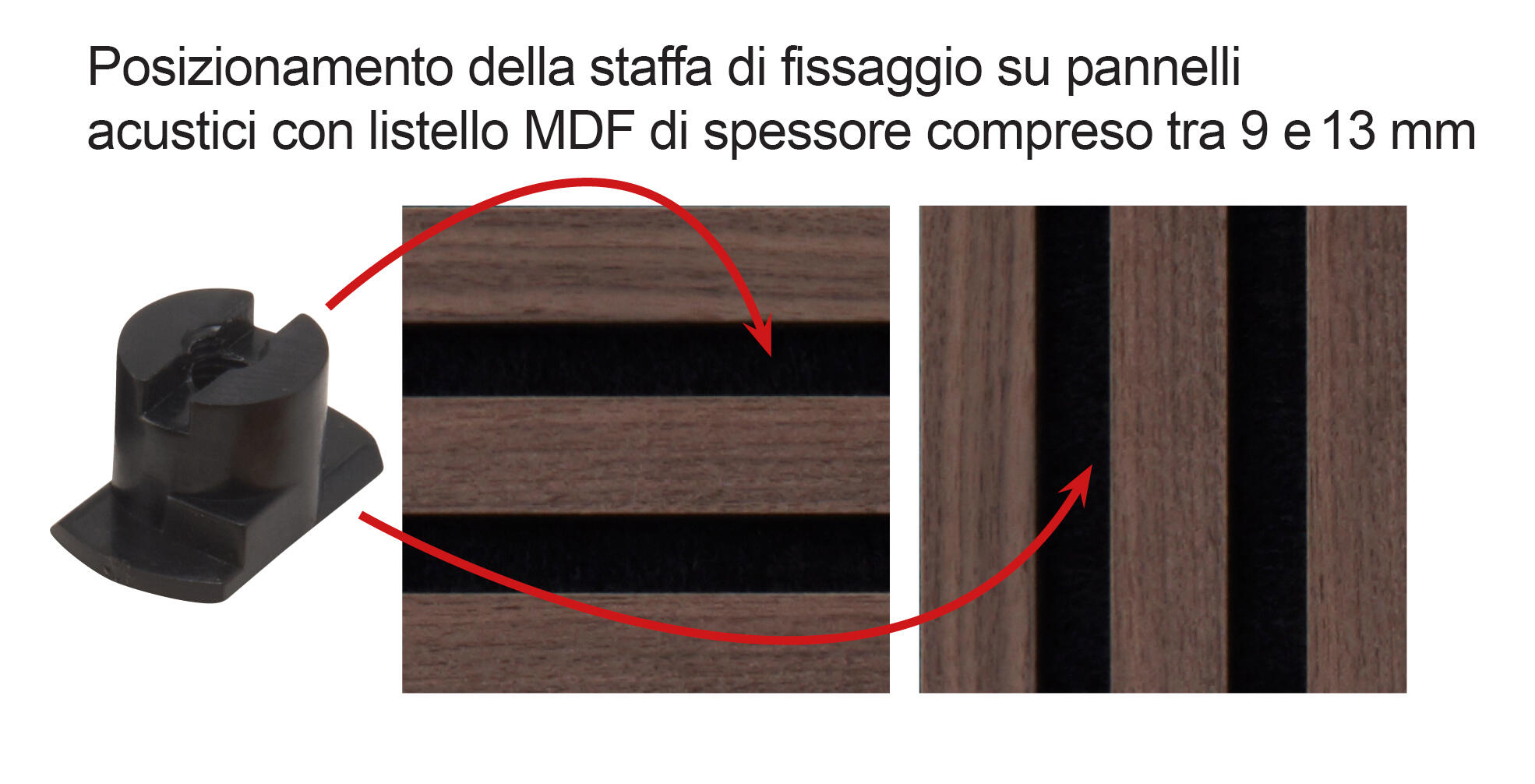 Supporto a parete  FibroTech in acciaio nero satinato 2 ganci L 19.4 x H 2.4 cm - 7