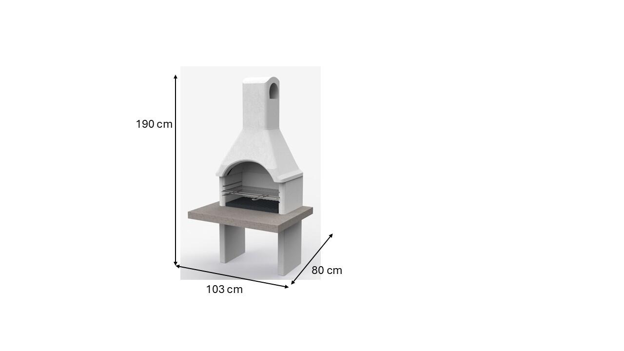 Barbecue fisso a legna e carbonella Piave SAROM FUOCO L 103 x H 198 x P 80 cm - 4