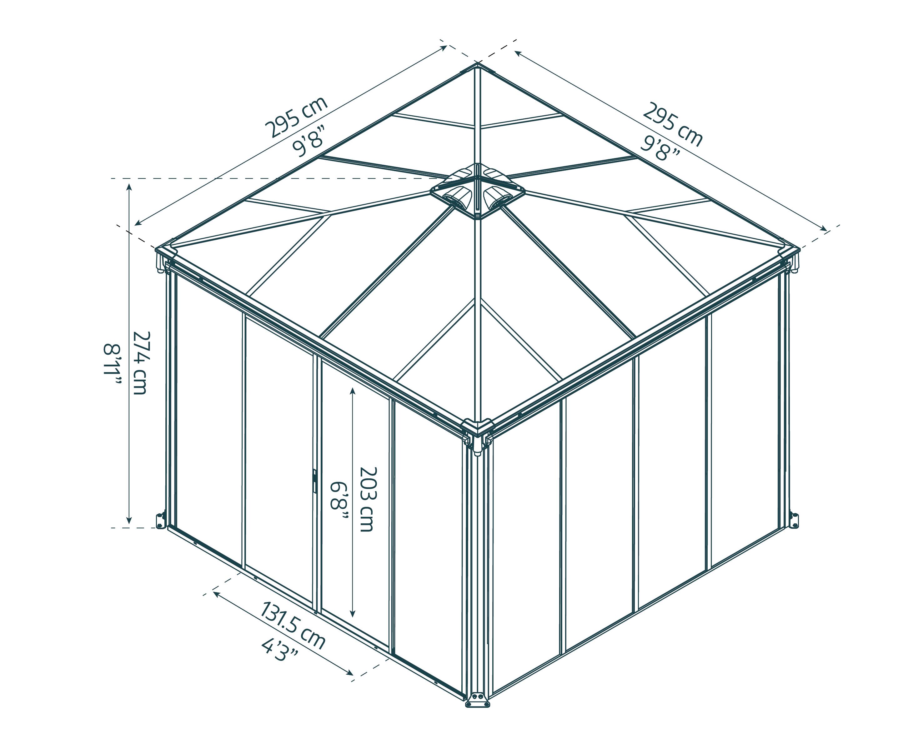 Cenador de aluminio CANOPIA BY PALRAM de 295 x 295 cm gris - 2