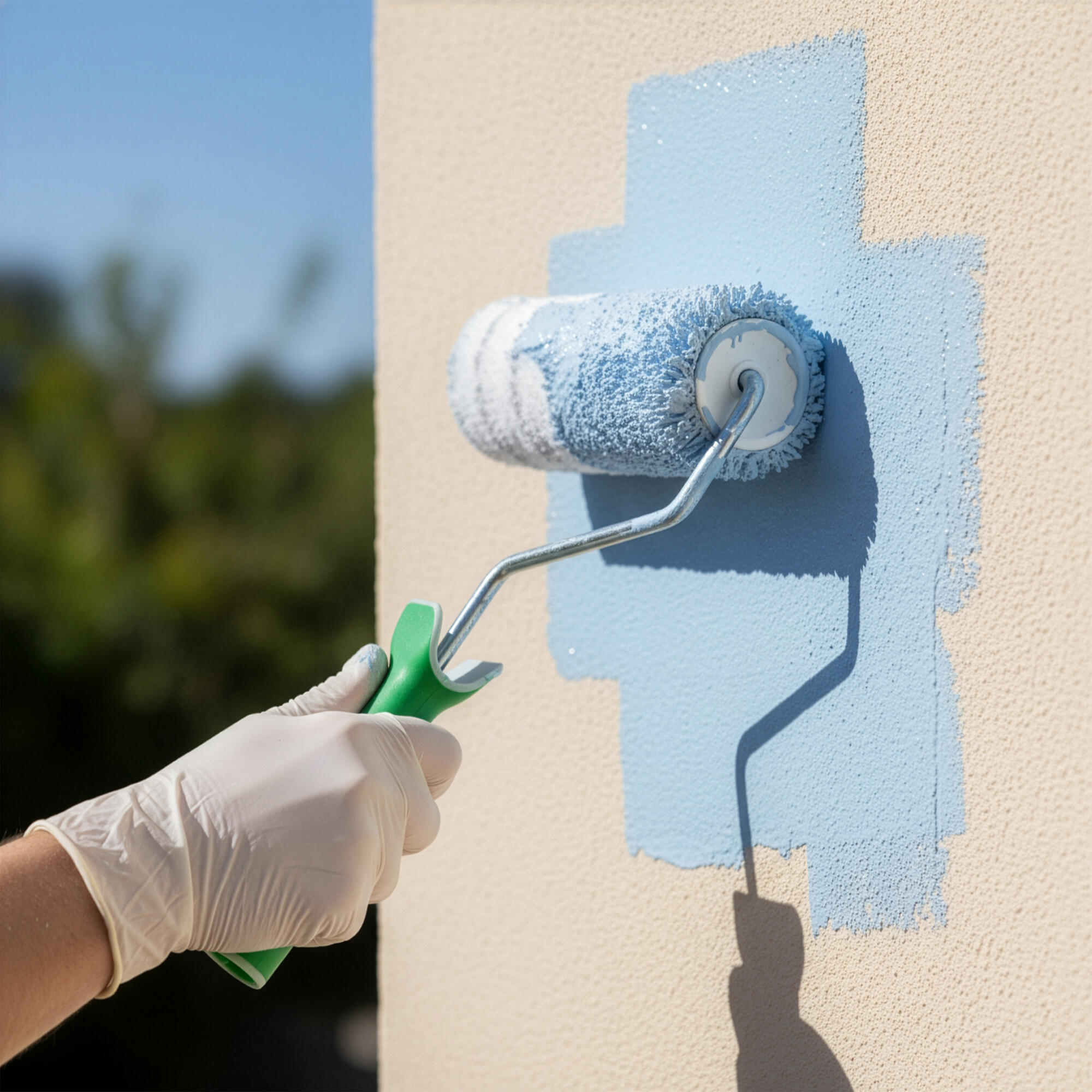Rodillo para pintar superficies lisas NESPOLI de 220 mm de anchura, 55 mm de diámetro, pelo largo (más de 12 mm). Fibra de poliamida. Varilla de acero. - 3