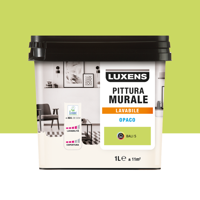 Pittura per interni lavabile, LUXENS Opaca verde bali 5 opaco, 1 L