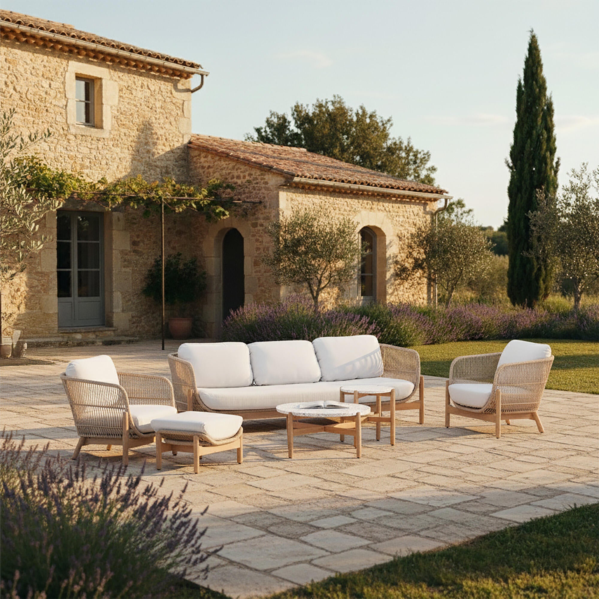 Conjunto de jardín provenza para 5 comensales