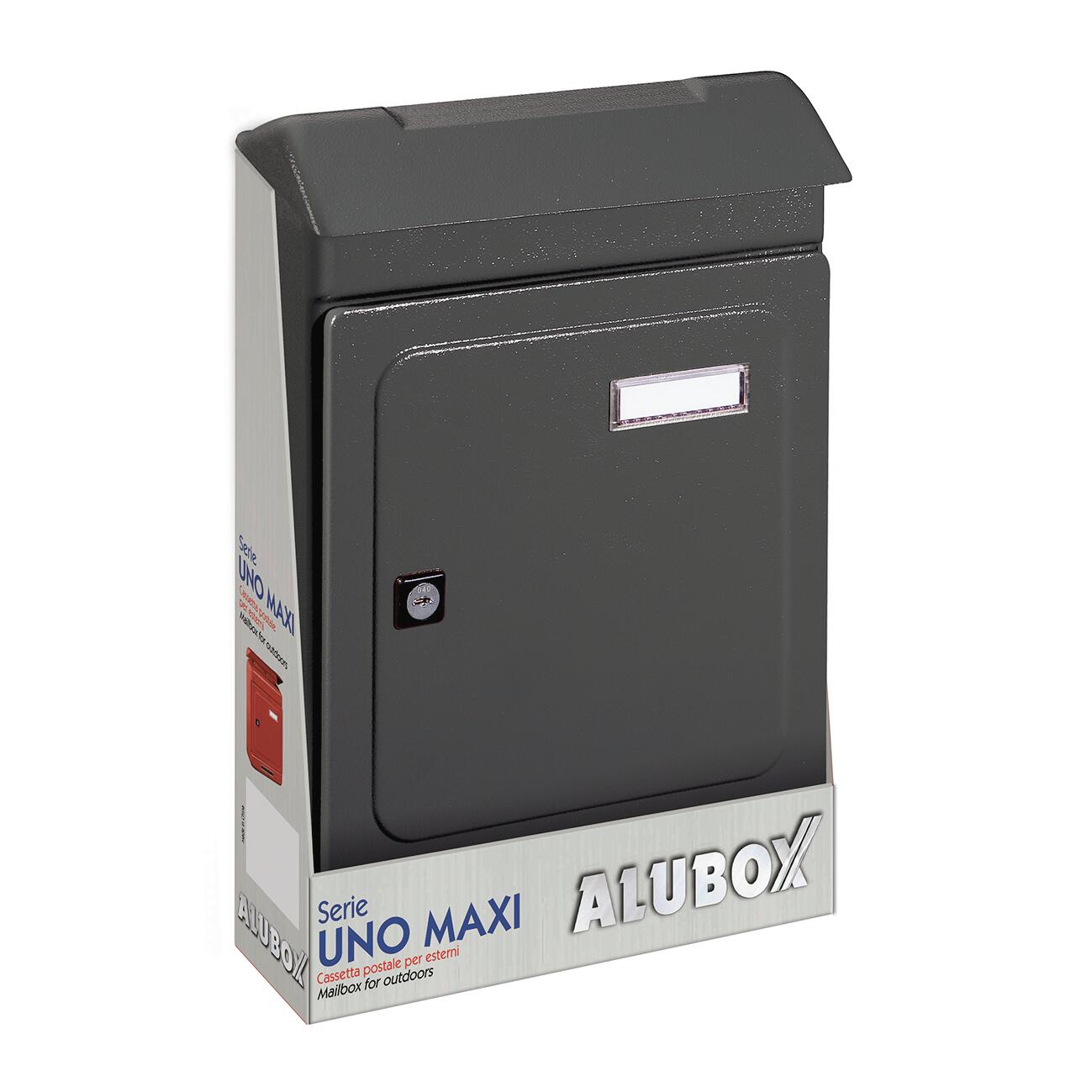 Cassetta postale ALUBOX  Uno formato rivista in acciaio antracite opaco L 26.3 x P 7 x H 39.5 cm - 3