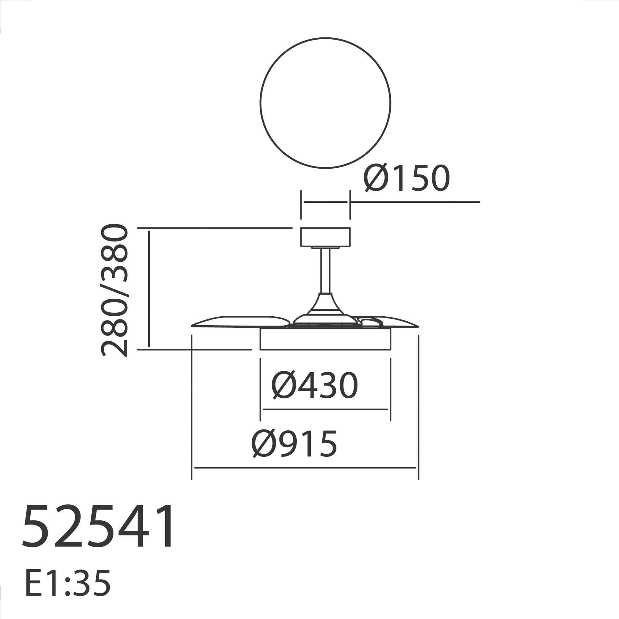 Ventilador de techo con luz silencioso DC 20W con mando ø96 cm Mira XS LUMIPLUS blanco luz CCT 3 aspas| 6 velocidades| modo verano/invierno| temporizador| brisa| recomendado para <13m² - 9