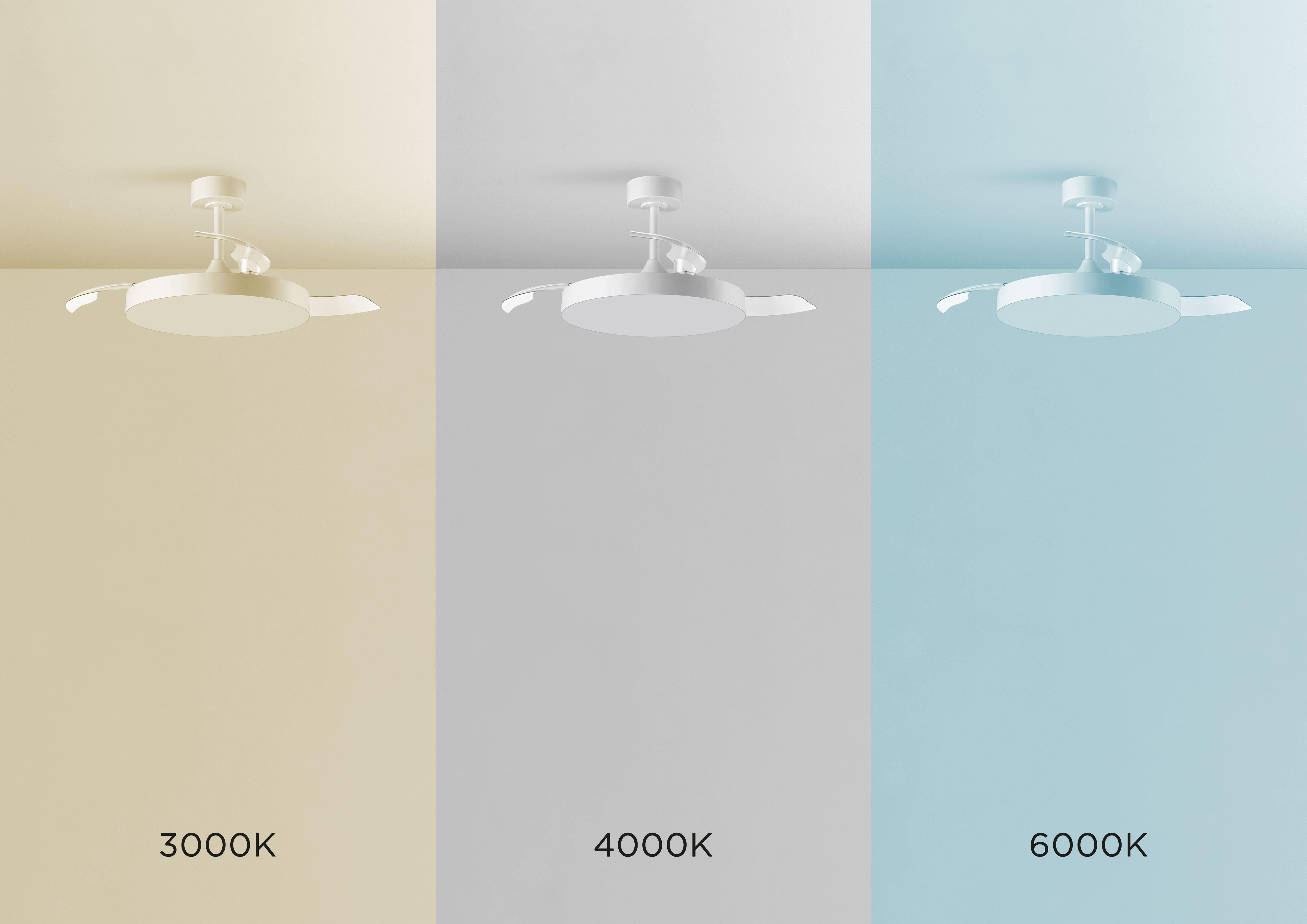 Ventilador de techo con luz silencioso DC 20W con mando ø96 cm Mira XS LUMIPLUS blanco luz CCT 3 aspas| 6 velocidades| modo verano/invierno| temporizador| brisa| recomendado para <13m² - 8