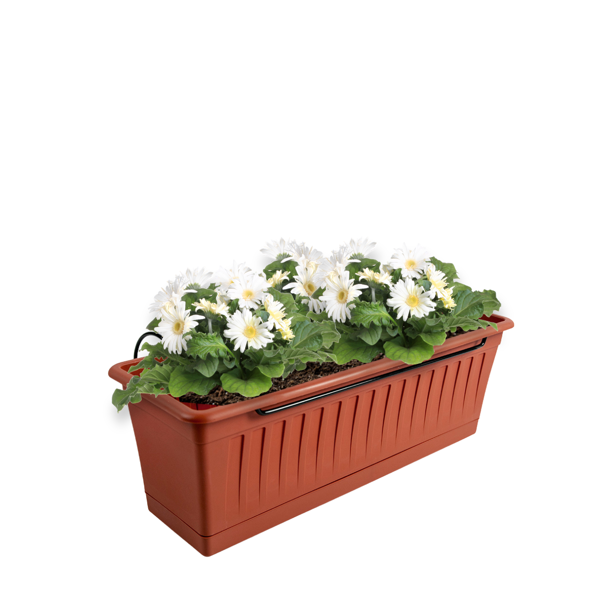 Vaso con sottovaso e supporto Venezia in polipropilene terracotta H 20.5 cm, 7.5 l STEFANPLAST - 3