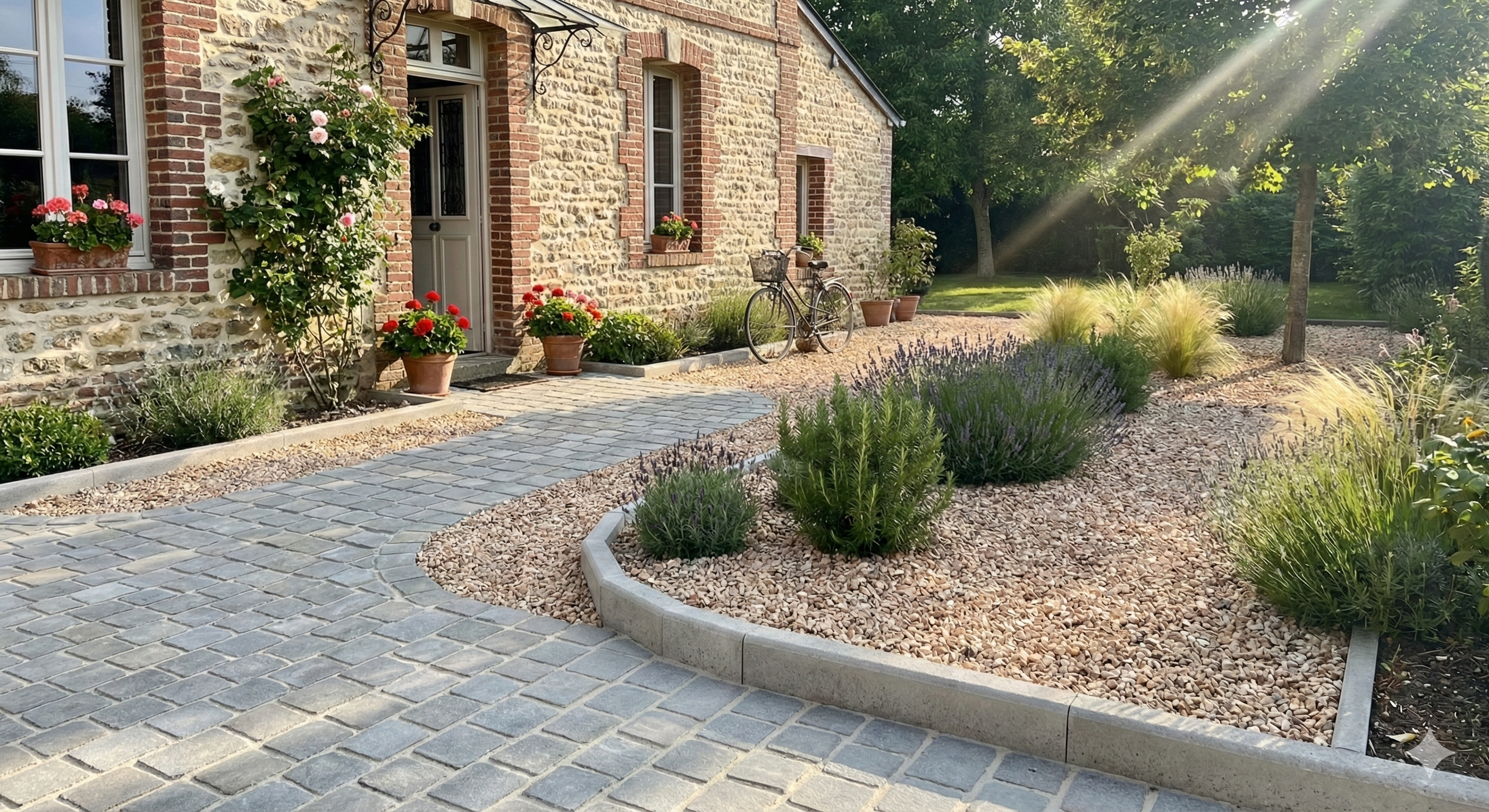 allée de jardin en pavé