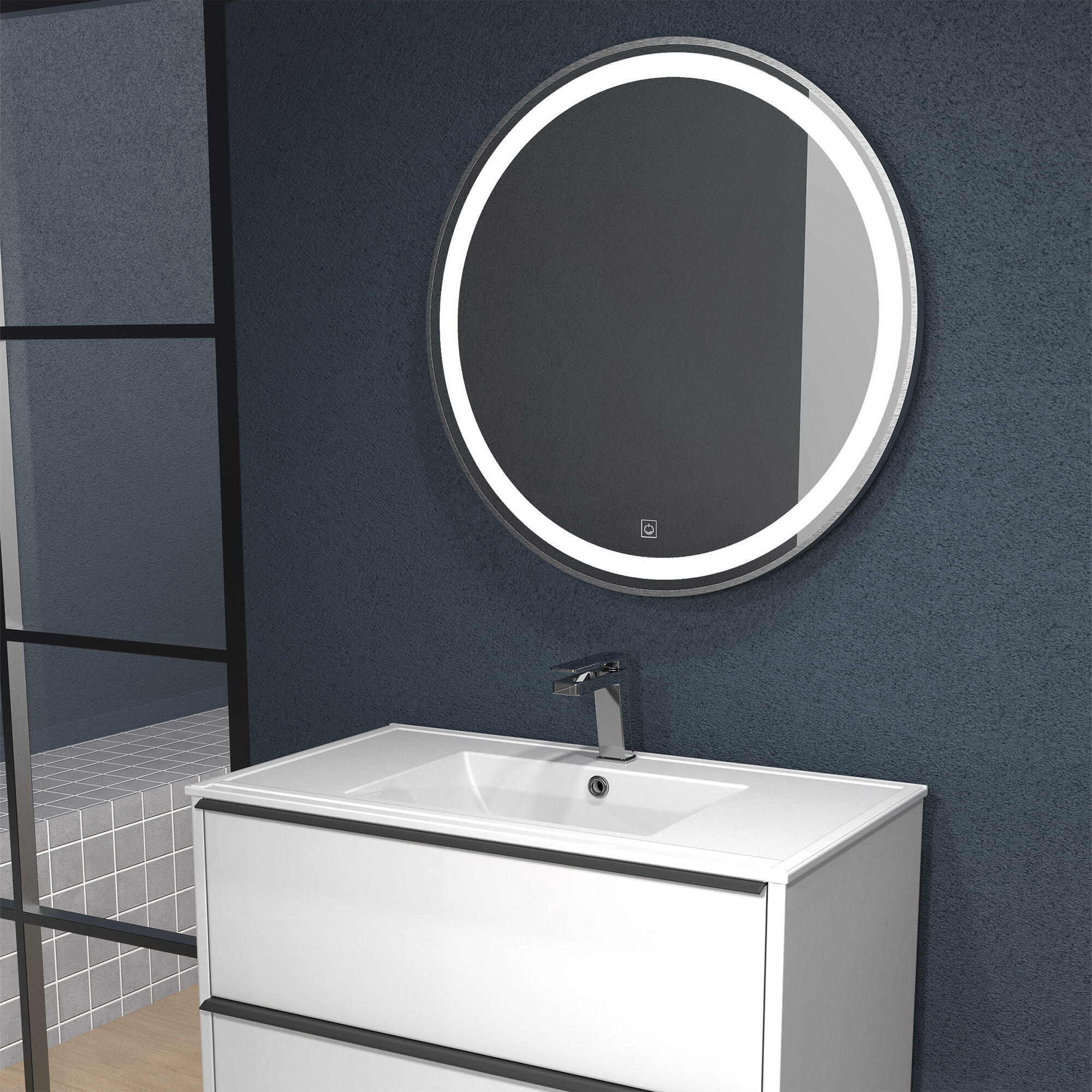 ESPEJO DE BAÑO CON LUZ LED DECO Ø70CM  - 3