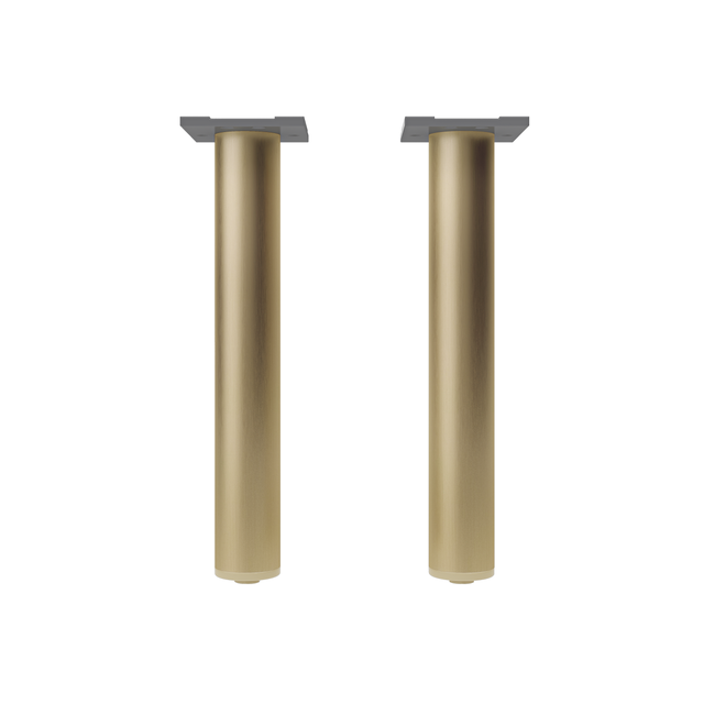 2 pieds de meuble SENSEA fixe cylindrique, alliage d'aluminium dore anodise H. 24.2 x l. 3.5 cm