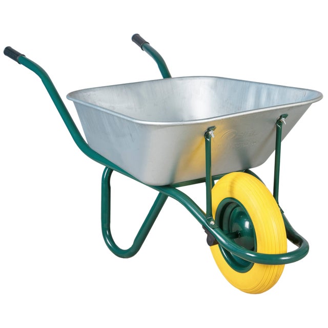 CARRETILLA DE OBRA GALVANIZADA 90L RUEDA IMPINCHABLE