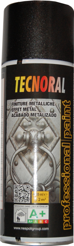 Peinture aérosol noir métalissé 400 ml - TECNORAL - 2